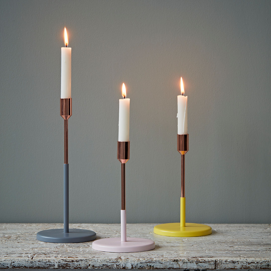 Candlesticks by Jansen rigby & mac Houses candlestick,jasen,grey,pink,yellow,Accessories & decoration