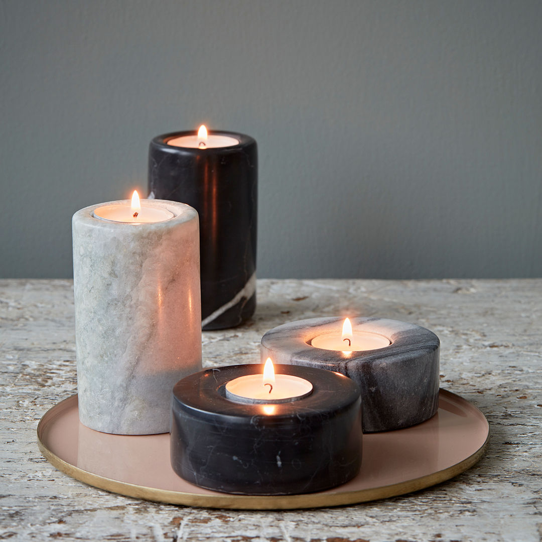 Marble Tealight Holders rigby & mac 에클레틱 주택 돌 Accessories & decoration
