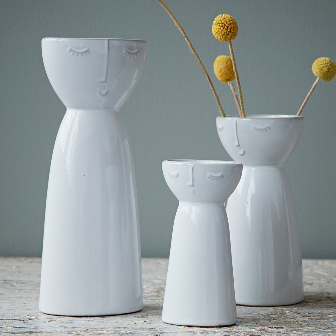 Visage vases by Hubsch rigby & mac 에클레틱 주택 세라믹 Accessories & decoration