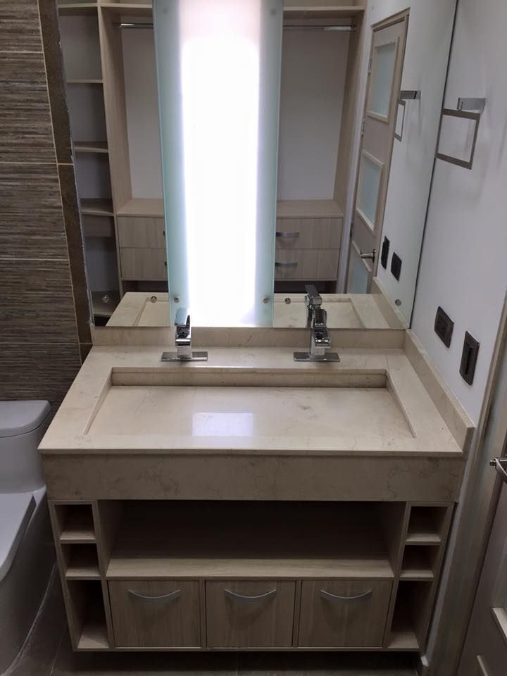 Detalle de lavamanos doble con mueble inferior ALSE Taller de Arquitectura y Diseño Baños modernos