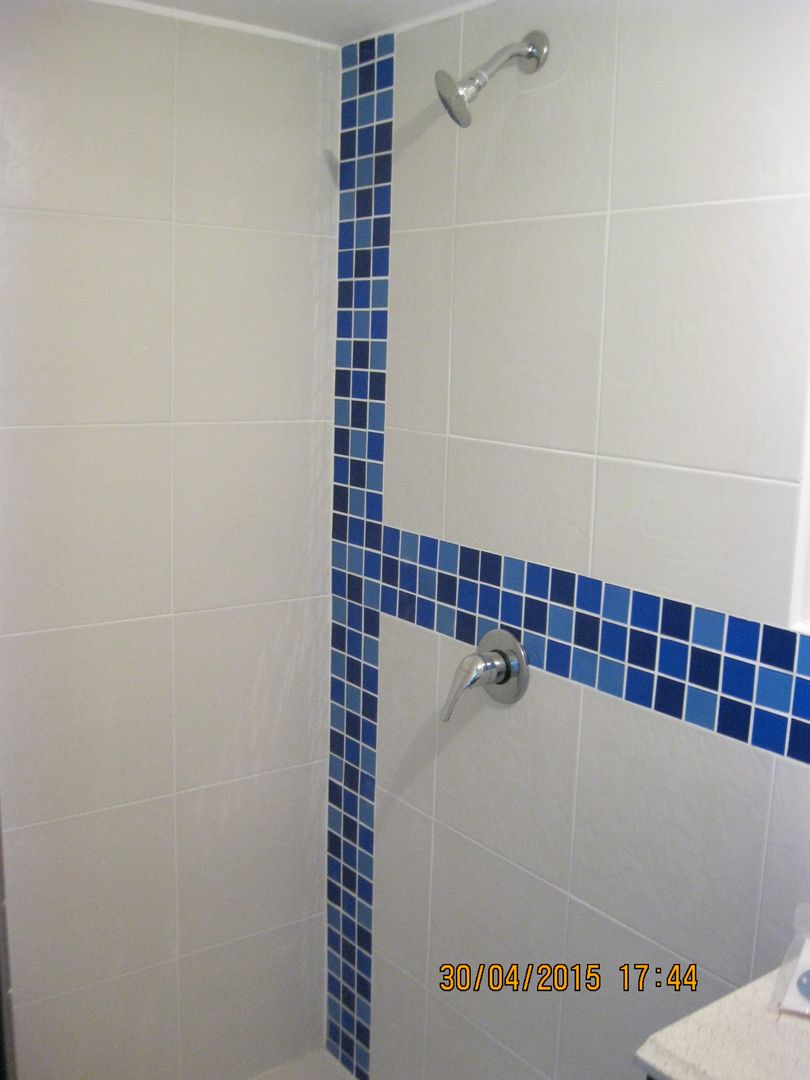 Remodelación de baño Fixing Baños eclécticos Azulejos baños,baños pequeños,remodelación,remodelación baño,azulejo,renovación,regadera