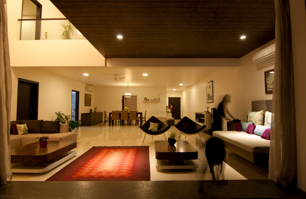 Hazel Penthouse, Kamat & Rozario Architecture Kamat & Rozario Architecture Salas / recibidores