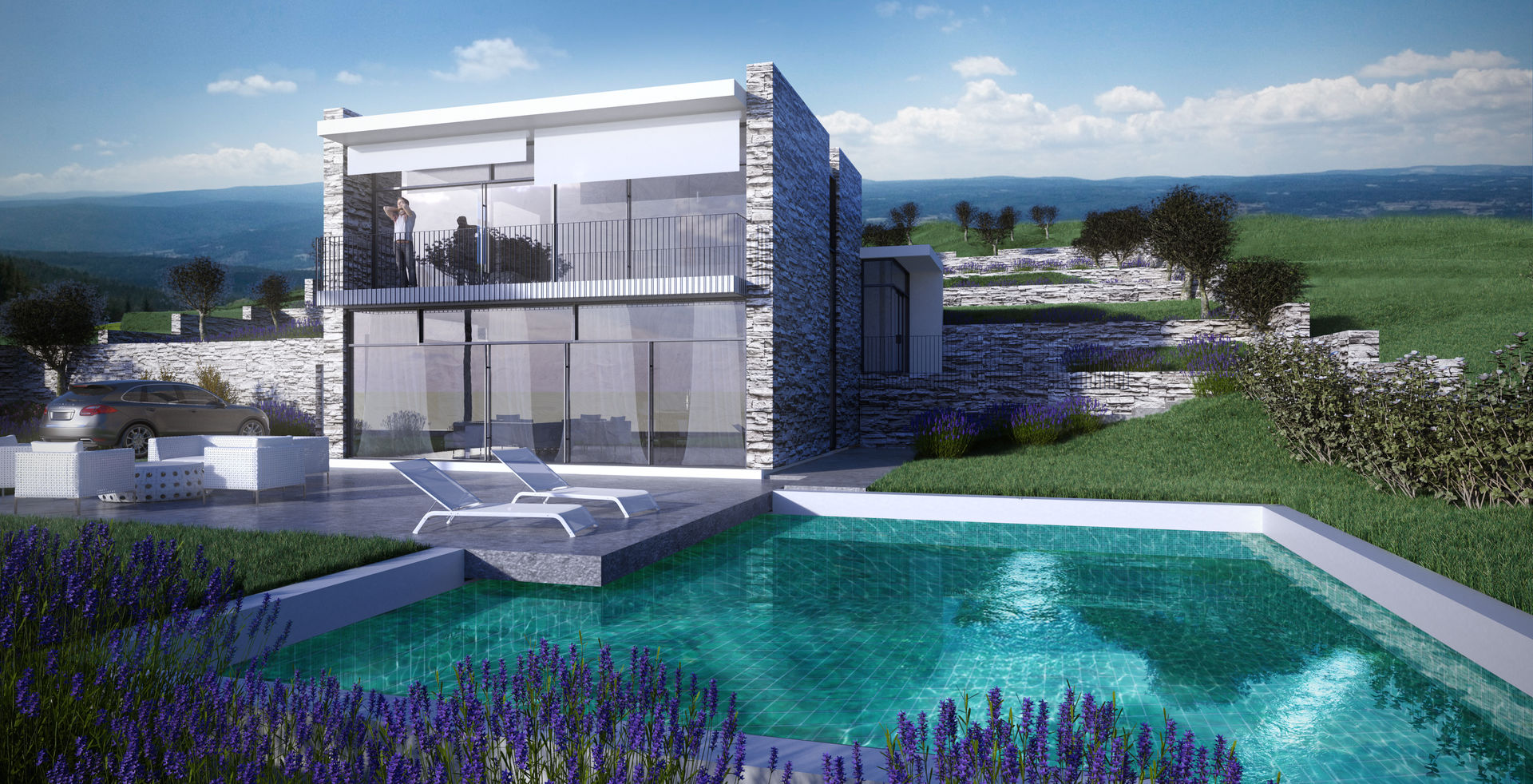 Ville a Sanremo, Realistic Art Render Realistic Art Render Piscina moderna