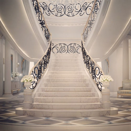 Interior Design & Architecture by IONS DESIGN Dubai,UAE, IONS DESIGN IONS DESIGN Corredores, halls e escadas clássicos