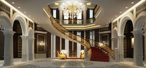 Interior Design & Architecture by IONS DESIGN Dubai,UAE, IONS DESIGN IONS DESIGN Classic style corridor, hallway and stairs