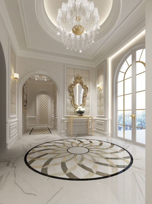 Interior Design & Architecture by IONS DESIGN Dubai,UAE, IONS DESIGN IONS DESIGN Classic style corridor, hallway and stairs