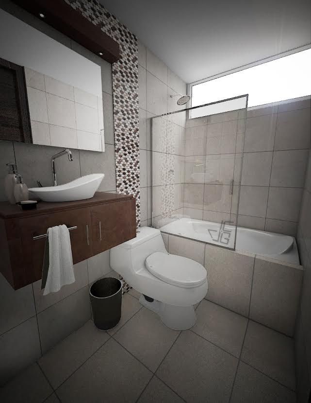 Proyecto en San Andrés, Trujillo, Arquitectura y diseño 3d- J.C.G Arquitectura y diseño 3d- J.C.G Modern bathroom