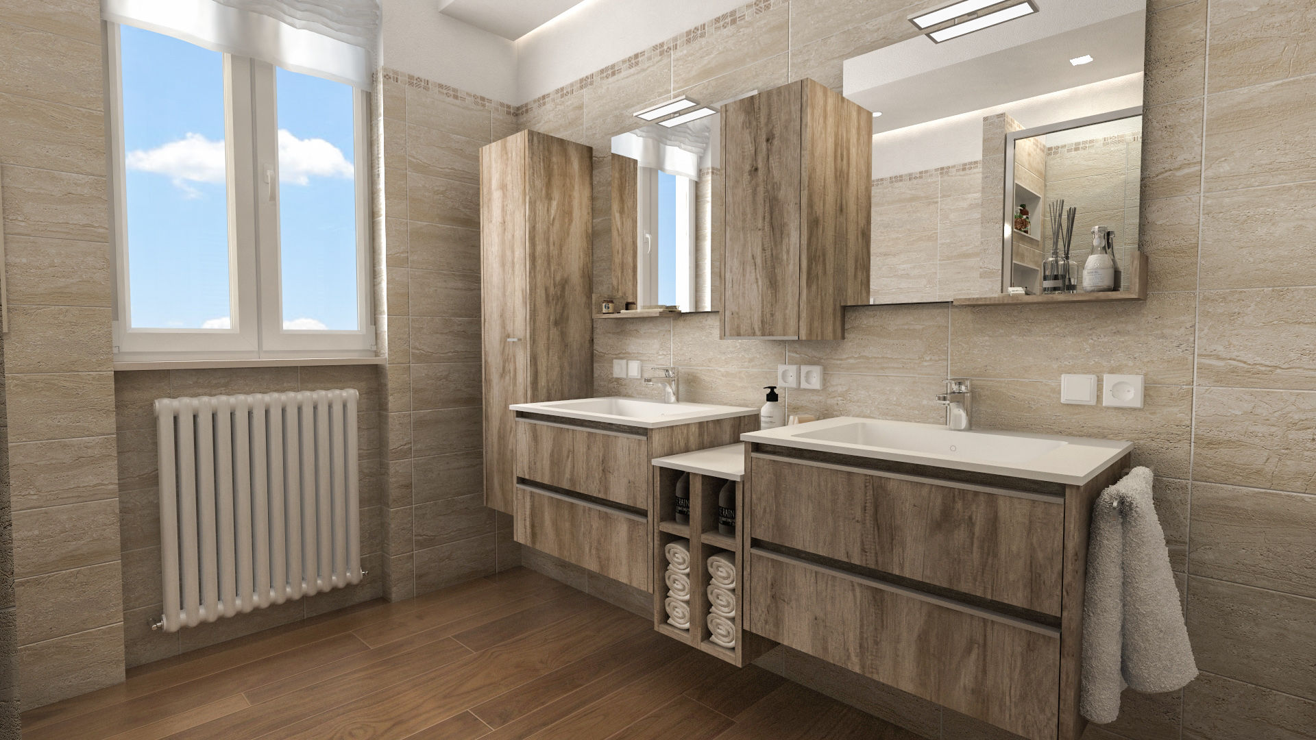 Progetti di Ristrutturazione di Bagni Privati, studiosagitair studiosagitair Bagno moderno render,bagno