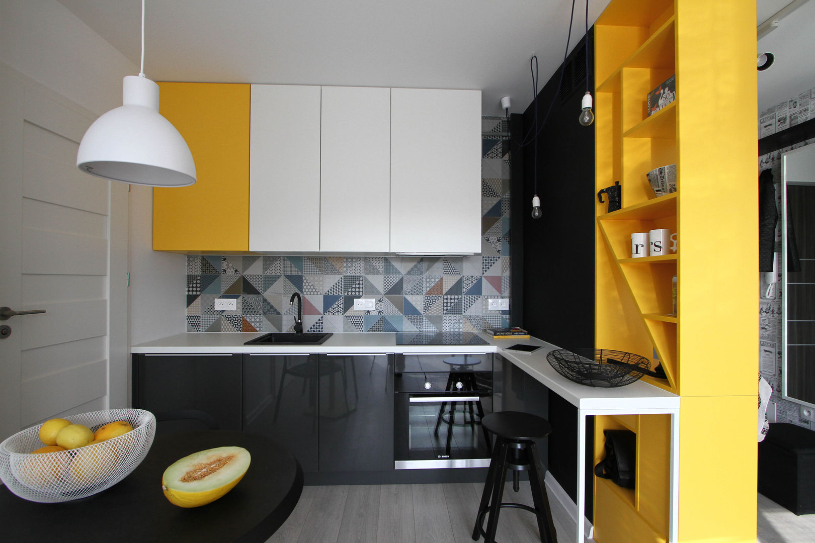 Graficzna kawalerka, Archomega Archomega Modern kitchen MDF