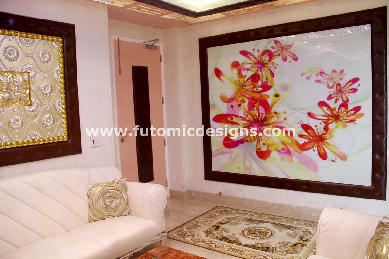 Premium Home Interiors, Futomic Design Services Pvt. Ltd. Futomic Design Services Pvt. Ltd. غرفة المعيشة زجاج ديكورات واكسسوارات