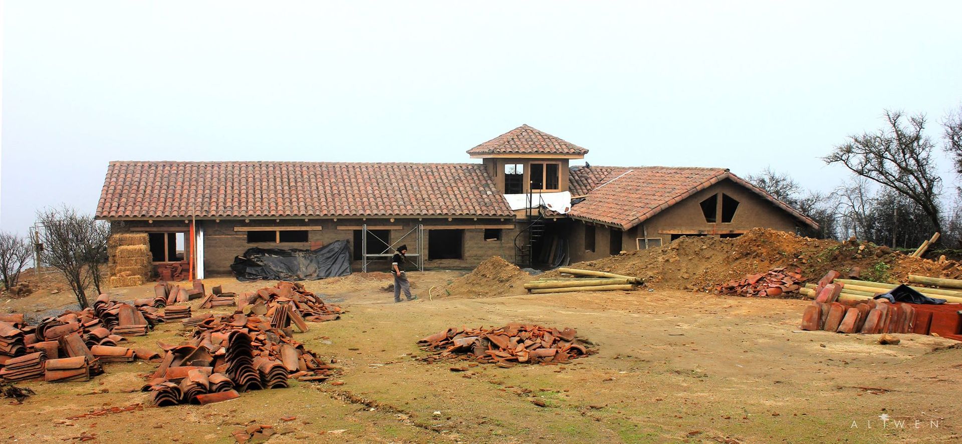 Construcción de Casa Vicuña en Mallaruco por ALIWEN, ALIWEN arquitectura & construcción sustentable - Santiago ALIWEN arquitectura & construcción sustentable - Santiago Müstakil ev