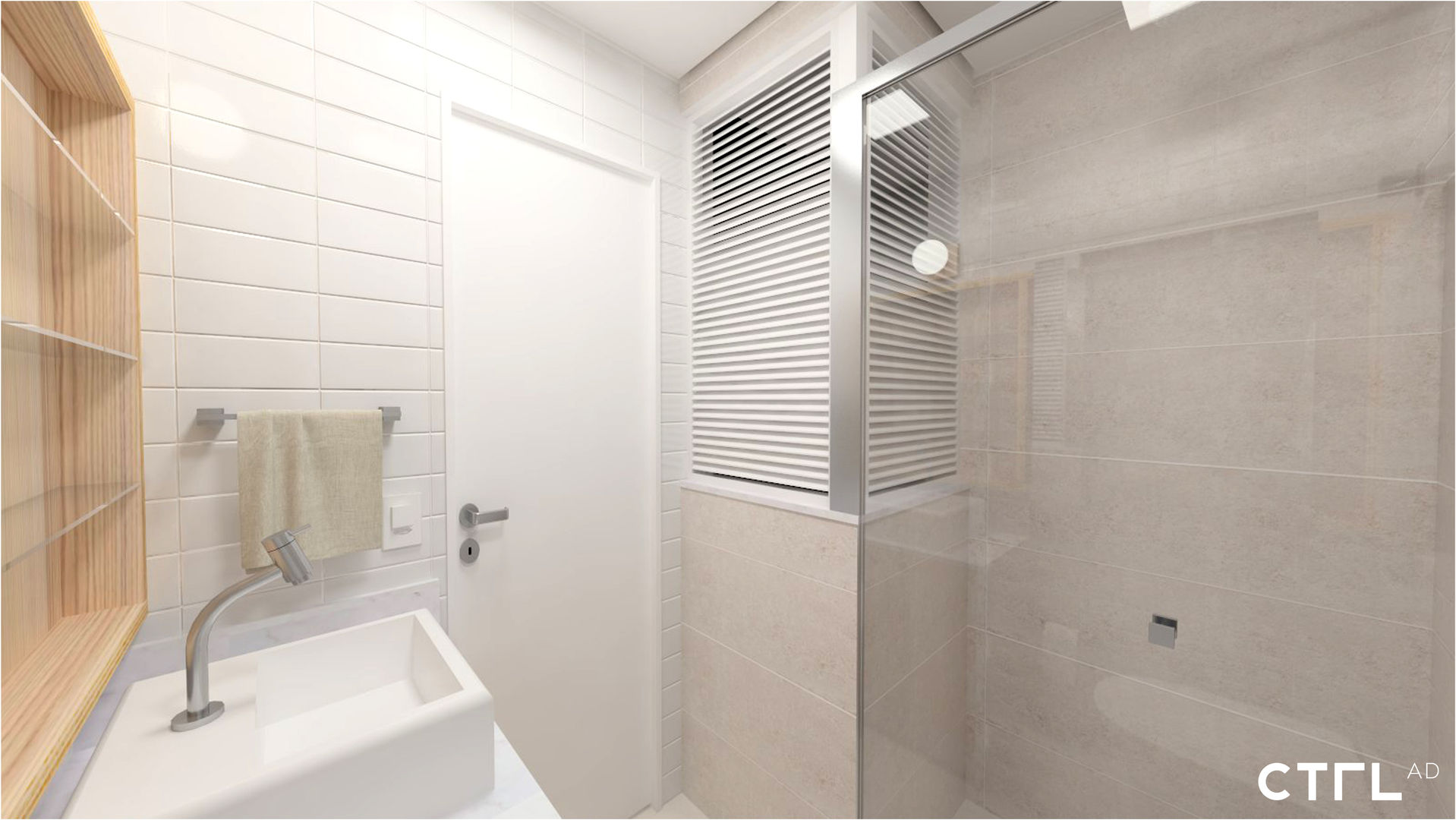 Área de Banho CTRL | interior design Banheiros modernos