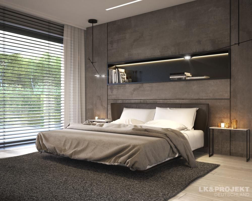 Wohnzimmer, Küche, Schlafzimmer, Bad; Garderobe, Swimmingpool, Sauna - nicht nur die Aussicht ist fantastisch... , LK&Projekt GmbH LK&Projekt GmbH Modern style bedroom