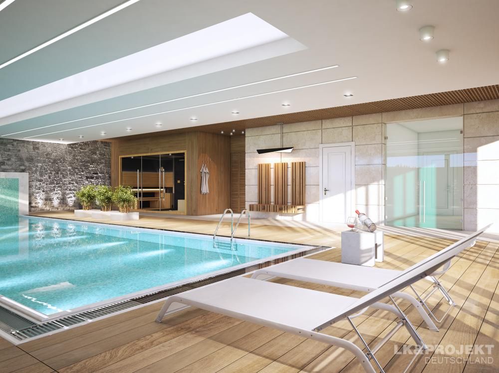 Wohnzimmer, Küche, Schlafzimmer, Bad; Garderobe, Swimmingpool, Sauna - nicht nur die Aussicht ist fantastisch... , LK&Projekt GmbH LK&Projekt GmbH منتجع