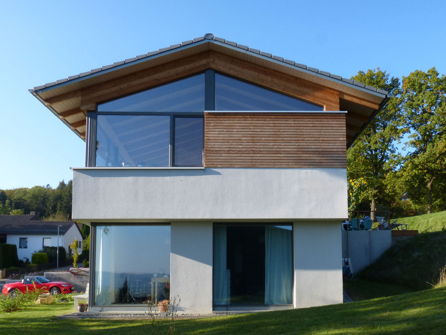 Glückauf Giebel K2 Architekten GbR Skandinavische Häuser Satteldach,Holzfassade