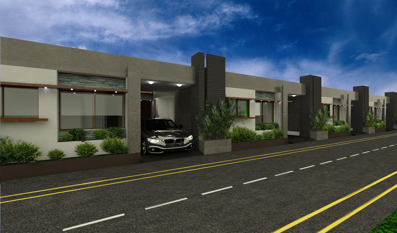 Front elevation Lumous design Consultants Modern houses
