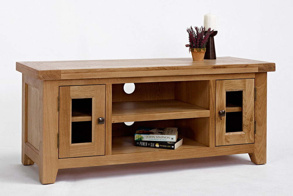 Devon Oak TV Unit Asia Dragon Furniture from London Nowoczesny salon Meble RTV