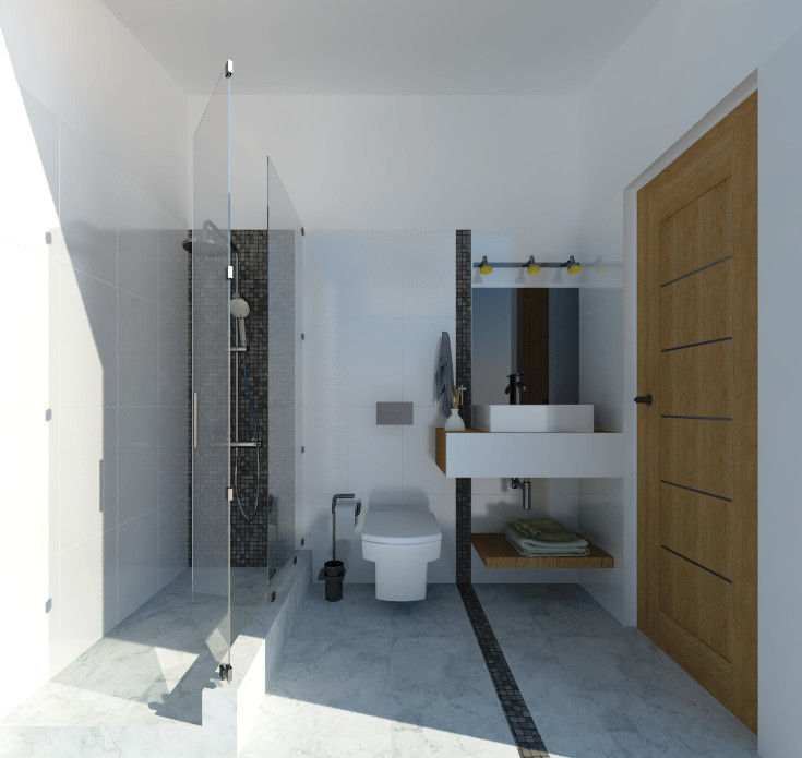 Ampliación y reforma vivienda S|M, ARQ. María Florencia Fernández ARQ. María Florencia Fernández Modern bathroom Ceramic