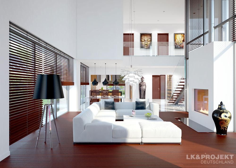 Modernes Architektenhaus, das Freude macht. , LK&Projekt GmbH LK&Projekt GmbH Salas de estar modernas
