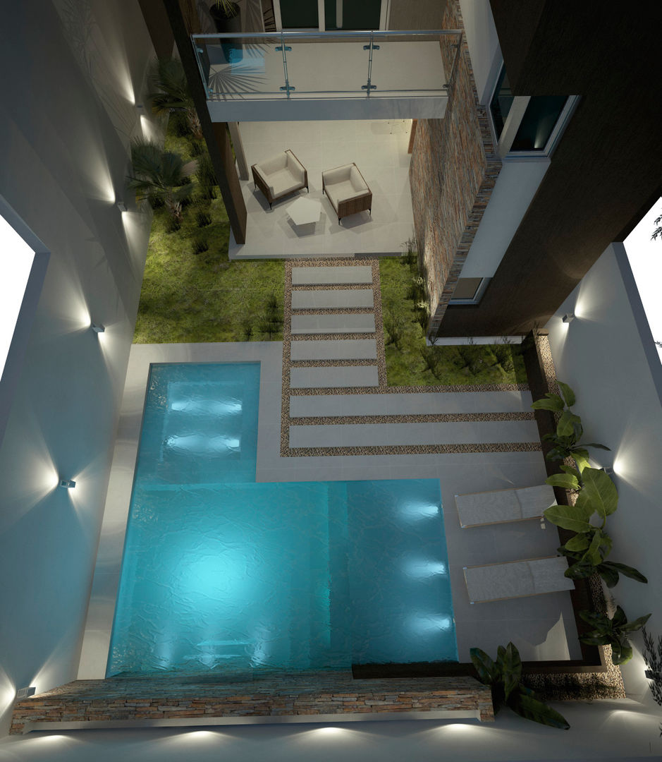 Casa Liniers, FILIPPIS/DIP - DISEÑO Y CONSTRUCCION FILIPPIS/DIP - DISEÑO Y CONSTRUCCION Pool کنکریٹ