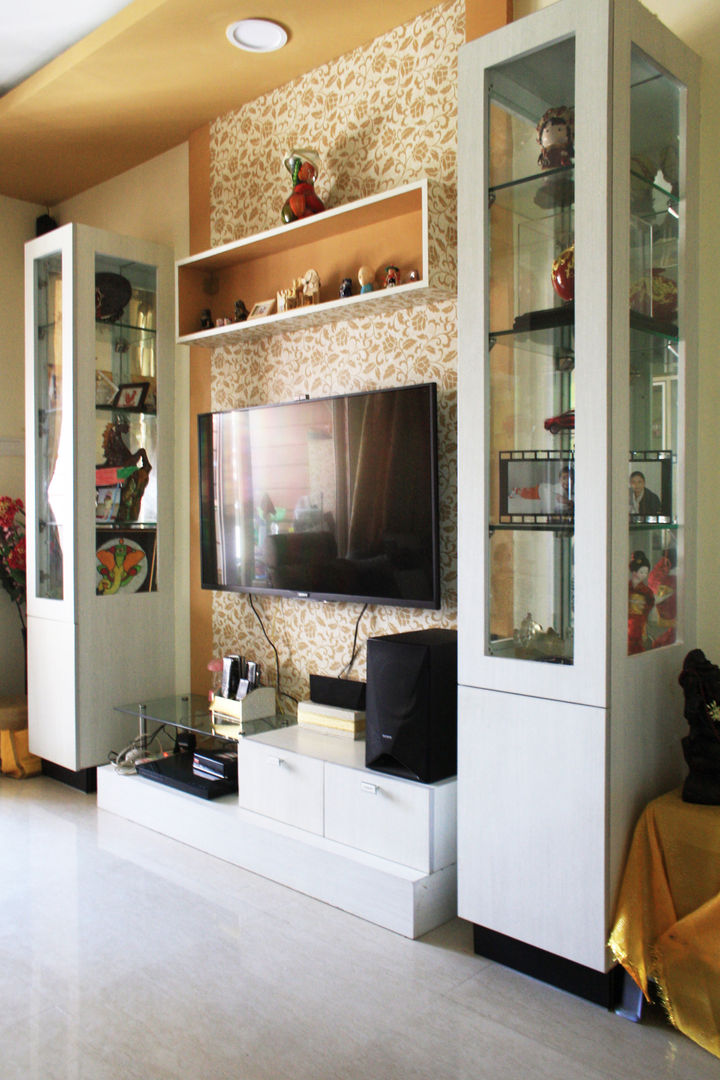 3bhk apartment in Appasamy Mapleton, Pallikaranai.. , Ashpra Interiors Ashpra Interiors Asian style living room