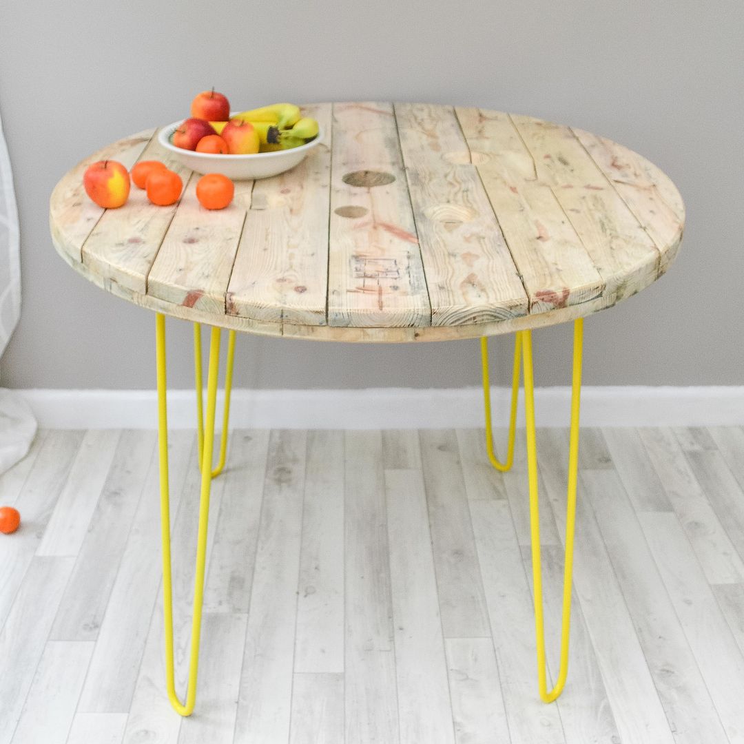 Cable Reel Dining Table Frances Bradley Industrial style dining room Upcycled,reclaimed,dining table,kitchen table,industrial table,cable drum,cable reel,reclaimed table,Tables