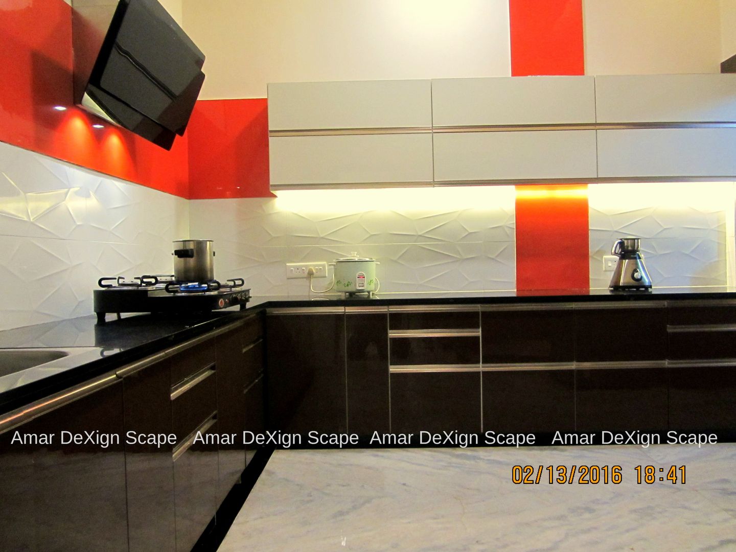 Senthil Residence - Kitchen Renovated Amar DeXign Scape Minimalist kitchen