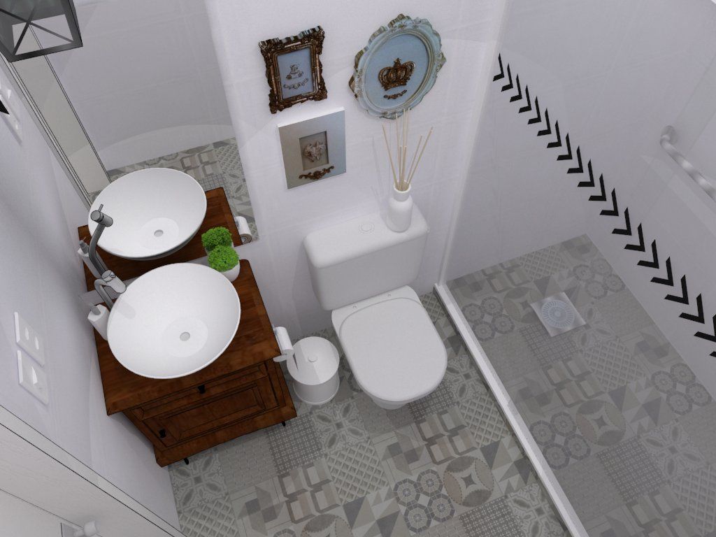 homify Colonial style bathroom White