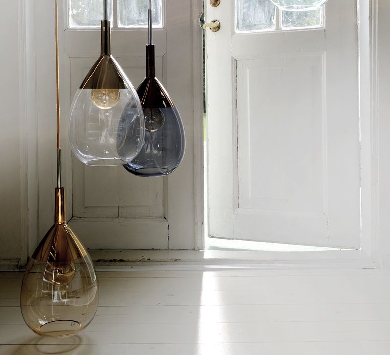 SUSPENSION, LUTE, TRANSPARENT, PLATINIUM, Ø22CM - EBB AND FLOW NEDGIS Modern Living Room Glass Lighting