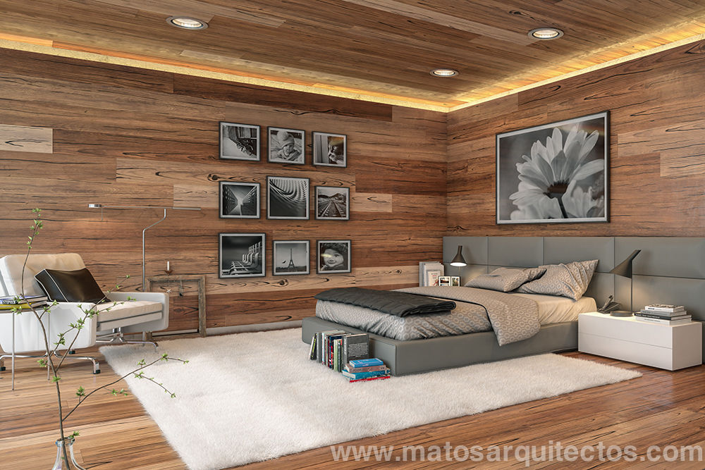House by River side, Matos Architects Matos Architects Modern style bedroom Solid Wood Multicolored