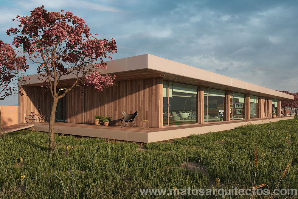 House by River side, Matos Architects Matos Architects Casas modernas Madeira maciça Multicolor