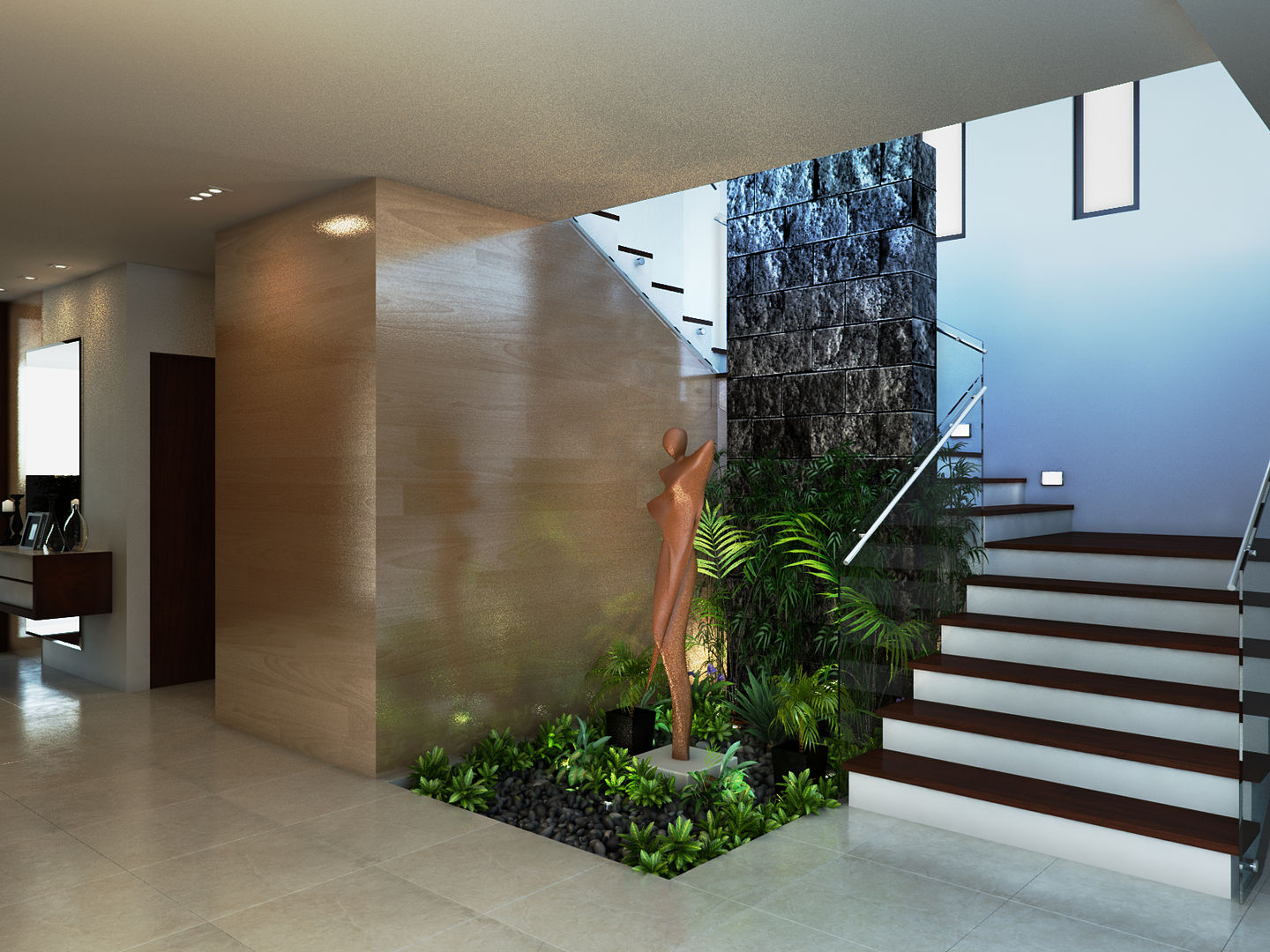 Residencia AC, Interiorisarte Interiorisarte Modern corridor, hallway & stairs