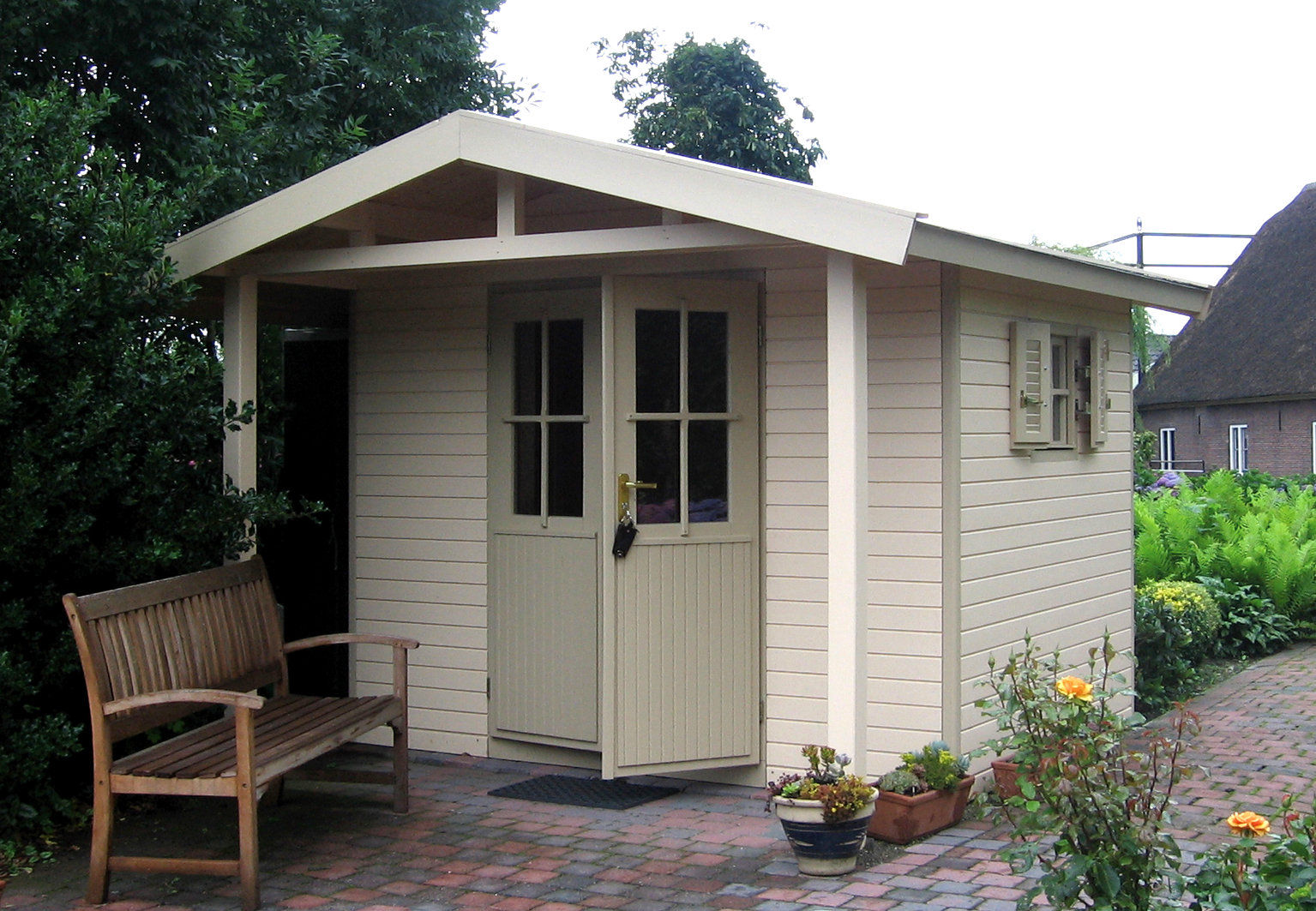 Posh Shed Garden Affairs Ltd Classic style garage/shed Wood Wood effect attractive,garden shed,quality,canopy,veranda,storage,summerhouse,small garden,classic,lawnmower,double door,wooden