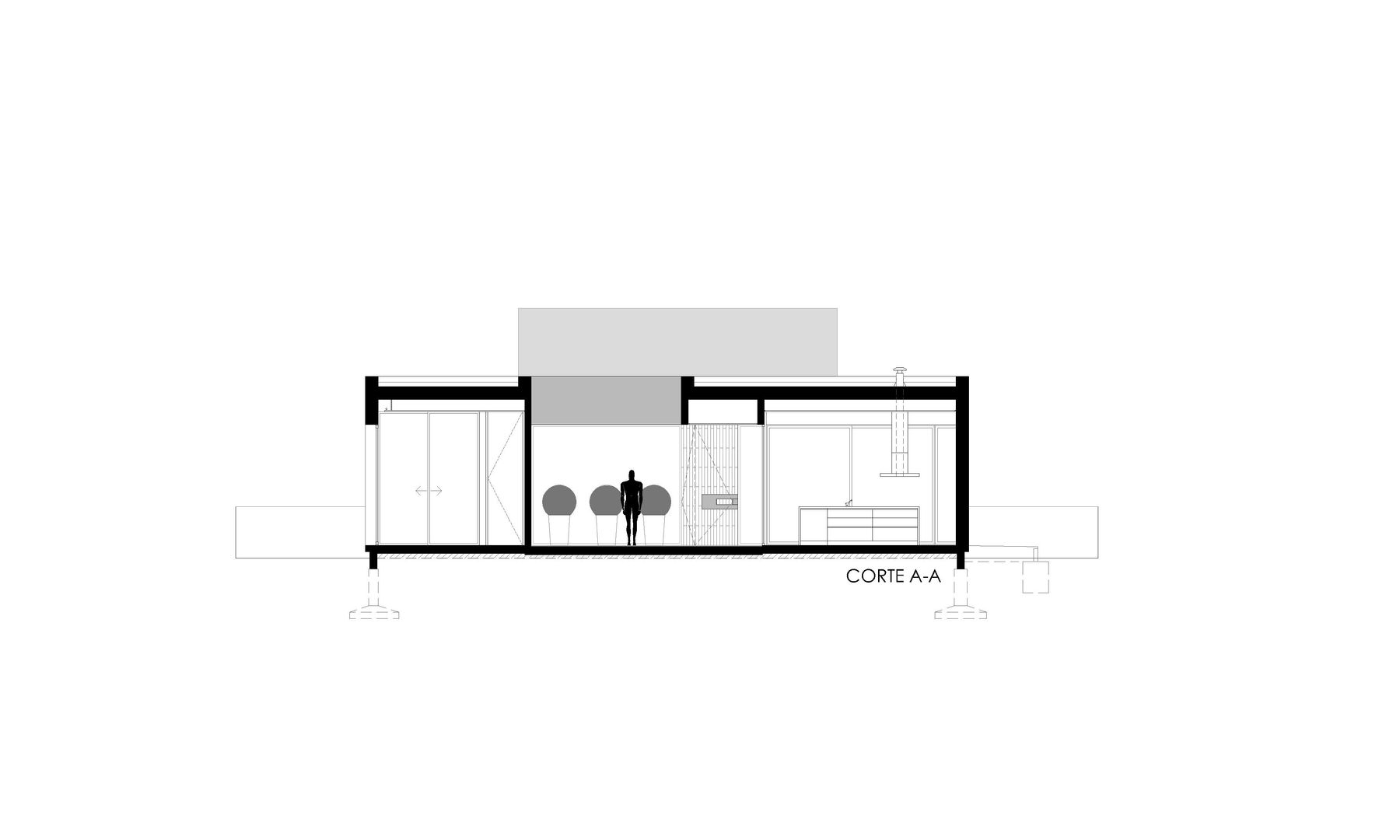 CORTE AA VISMARACORSI ARQUITECTOS Casas de estilo minimalista
