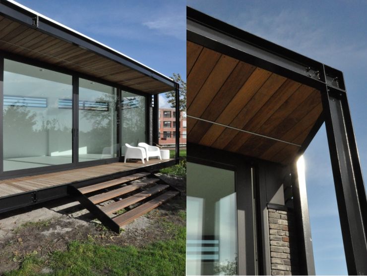 Uitbreiding villa te Sneek, AV Architectuur AV Architectuur Modern terrace Iron/Steel