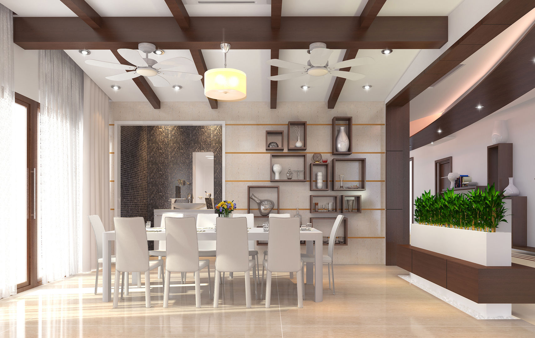 Mr. Ramesh Residence at Neyveli Dwellion Modern dining room