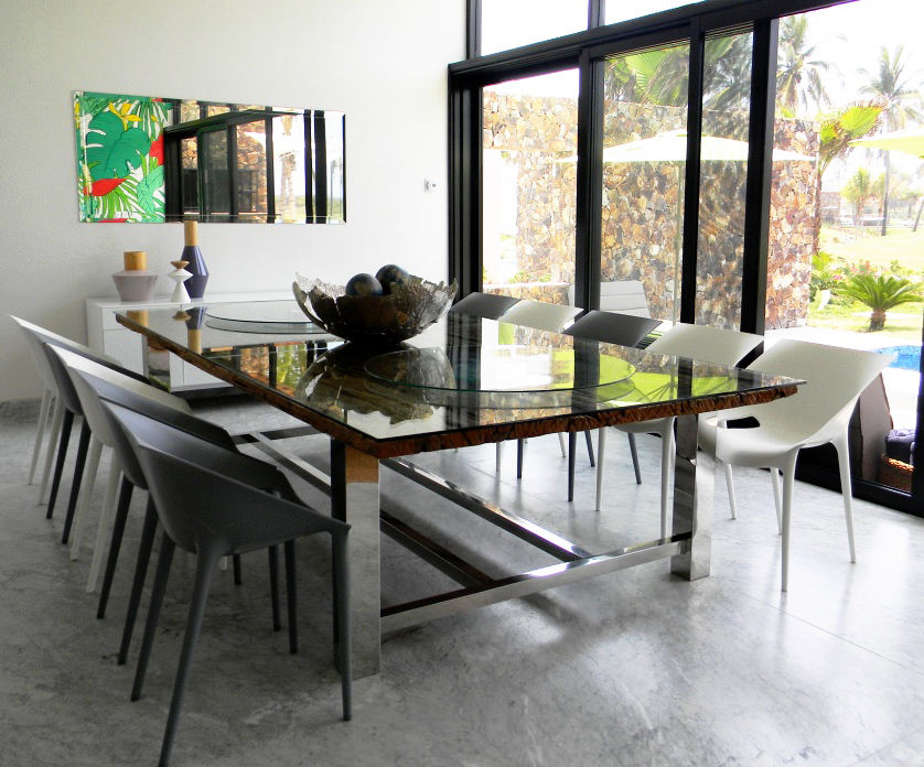 Villa Amanda, Acapulco, MAAD arquitectura y diseño MAAD arquitectura y diseño Eclectic style dining room Tables