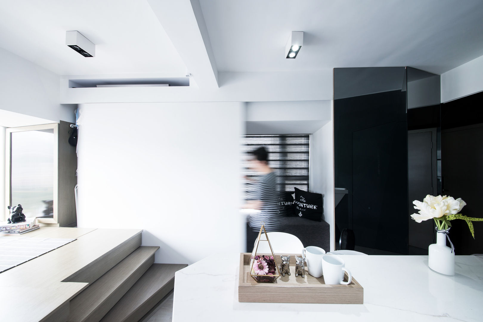 Black-and-white stuido flat in Hong Kong, Zip Interiors Ltd Zip Interiors Ltd