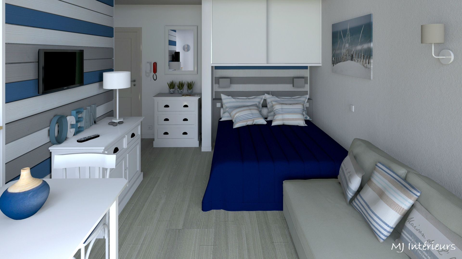 Un studio près du port, MJ Intérieurs MJ Intérieurs Modern style bedroom