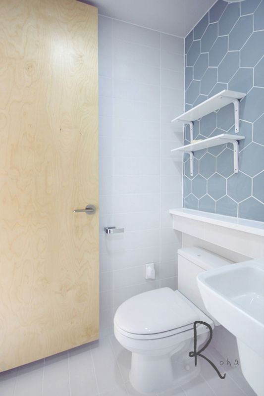 미니멀한 자연주의 감성주택, 33평 주택리모델링, 로하디자인 로하디자인 Minimalist bathroom
