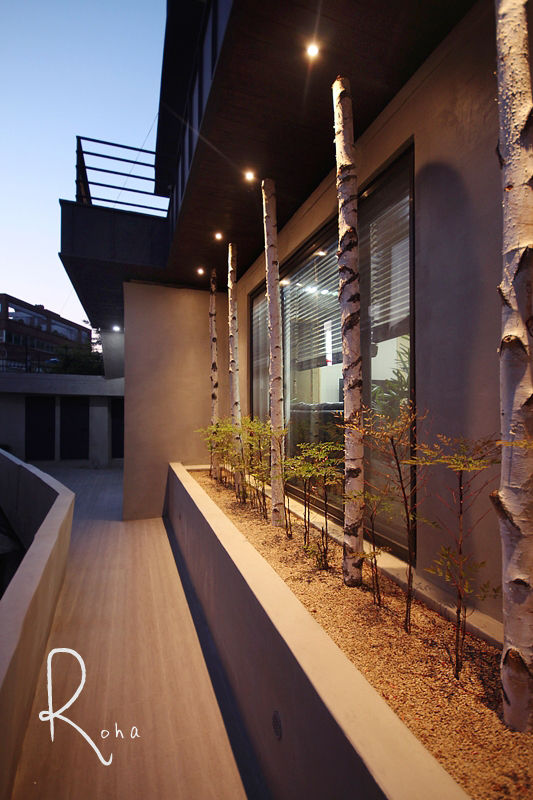 미니멀한 자연주의 감성주택, 33평 주택리모델링, 로하디자인 로하디자인 حديقة