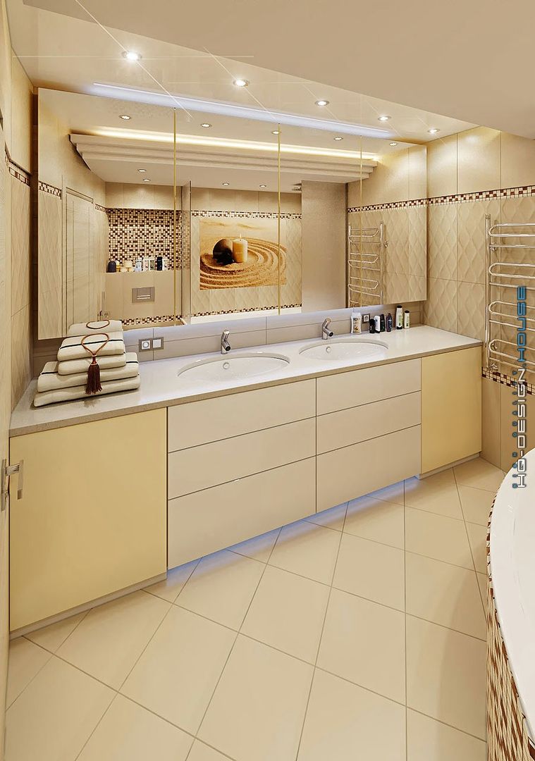 Дизайн интерьера квартиры, hq-design hq-design Phòng tắm phong cách hiện đại