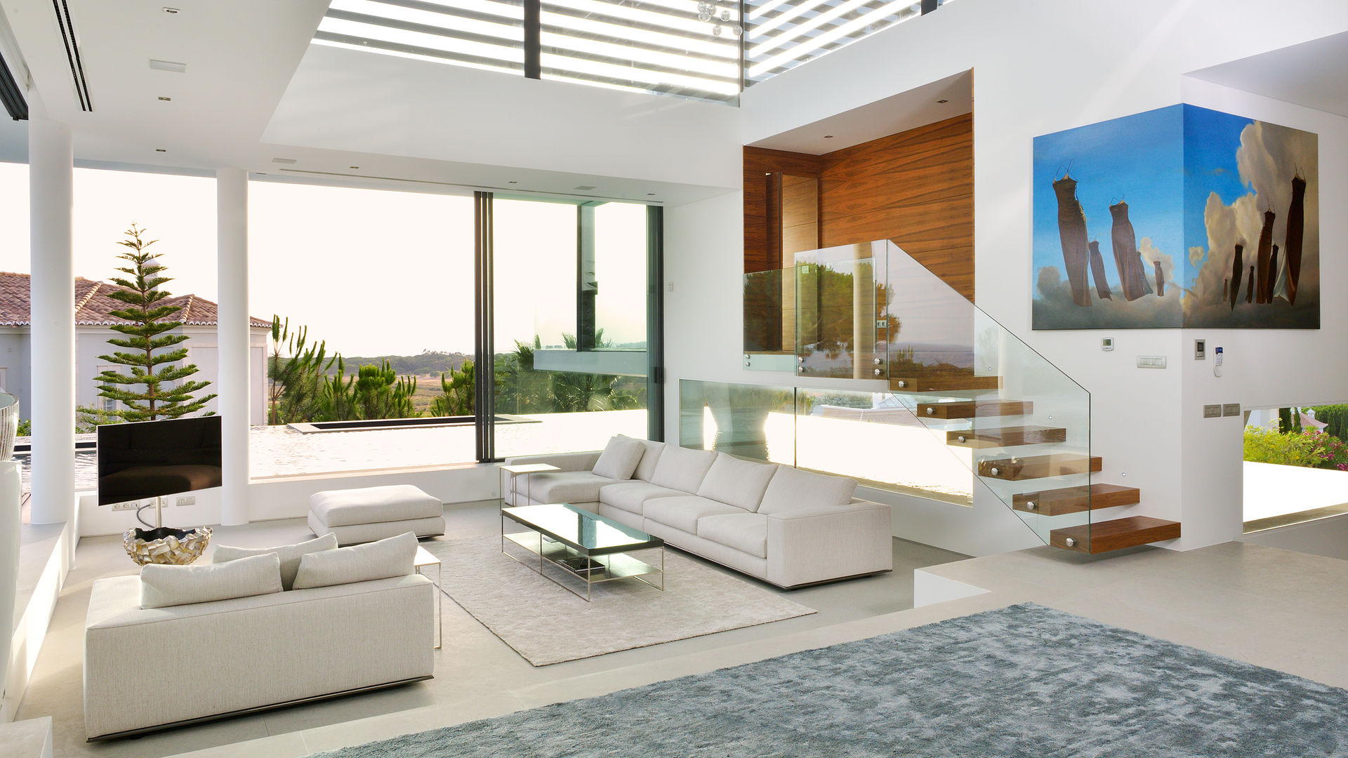 Modern Villa Vale do Lobo, Pure Allure Interior Pure Allure Interior モダンデザインの リビング ソファー＆アームチェア