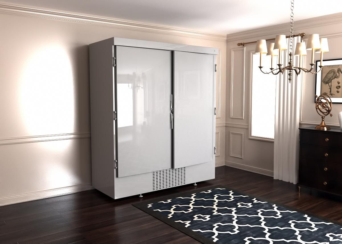 Шубный холодильник в белом цвете, Beauty&Cold Beauty&Cold Śródziemnomorska piwnica win Matal Piwnica win