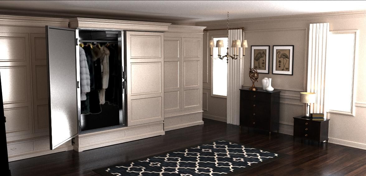 Шкаф - холодильник для хранения меховых изделий, встроенный в интерьер, Beauty&Cold Beauty&Cold Classic style dressing room Wardrobes & drawers