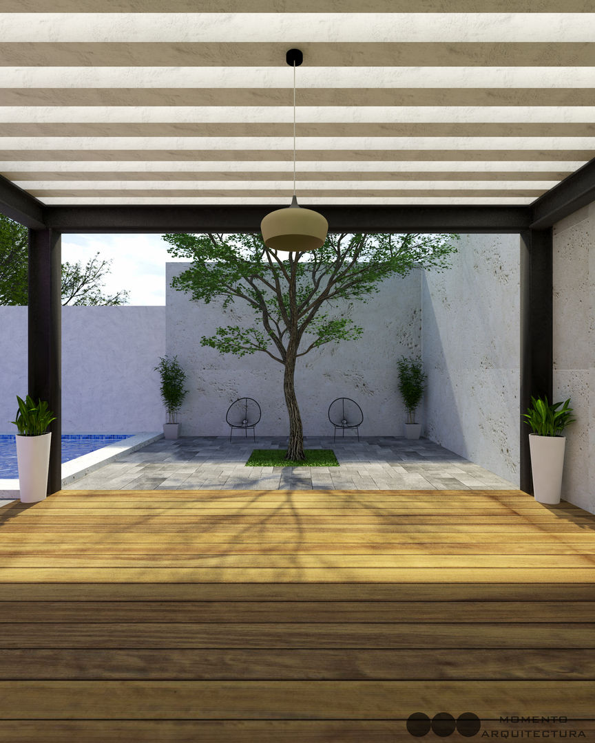 Proyecto Area de reuniones, MOMENTO Arquitectura MOMENTO Arquitectura Jardines de estilo moderno