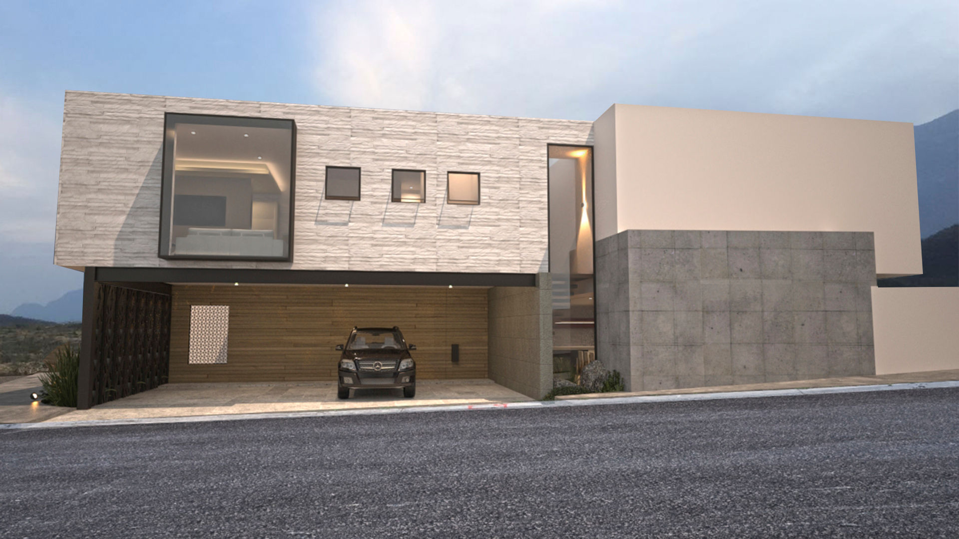 Fachada lateral (terreno en esquina) homify Casas de estilo moderno