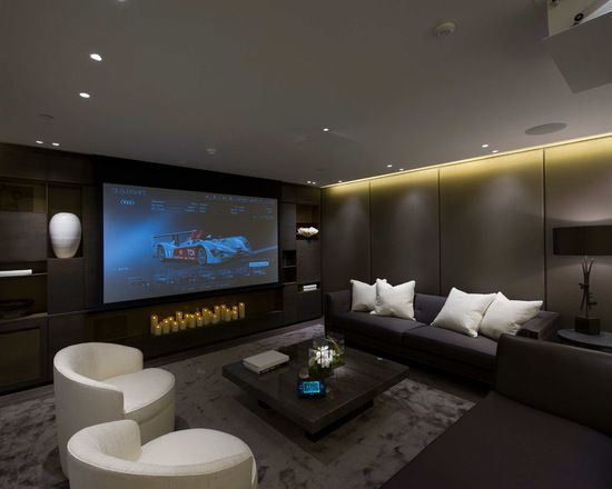 home cinema Crestron Salas multimedia de estilo moderno home cinema,home automation,media room