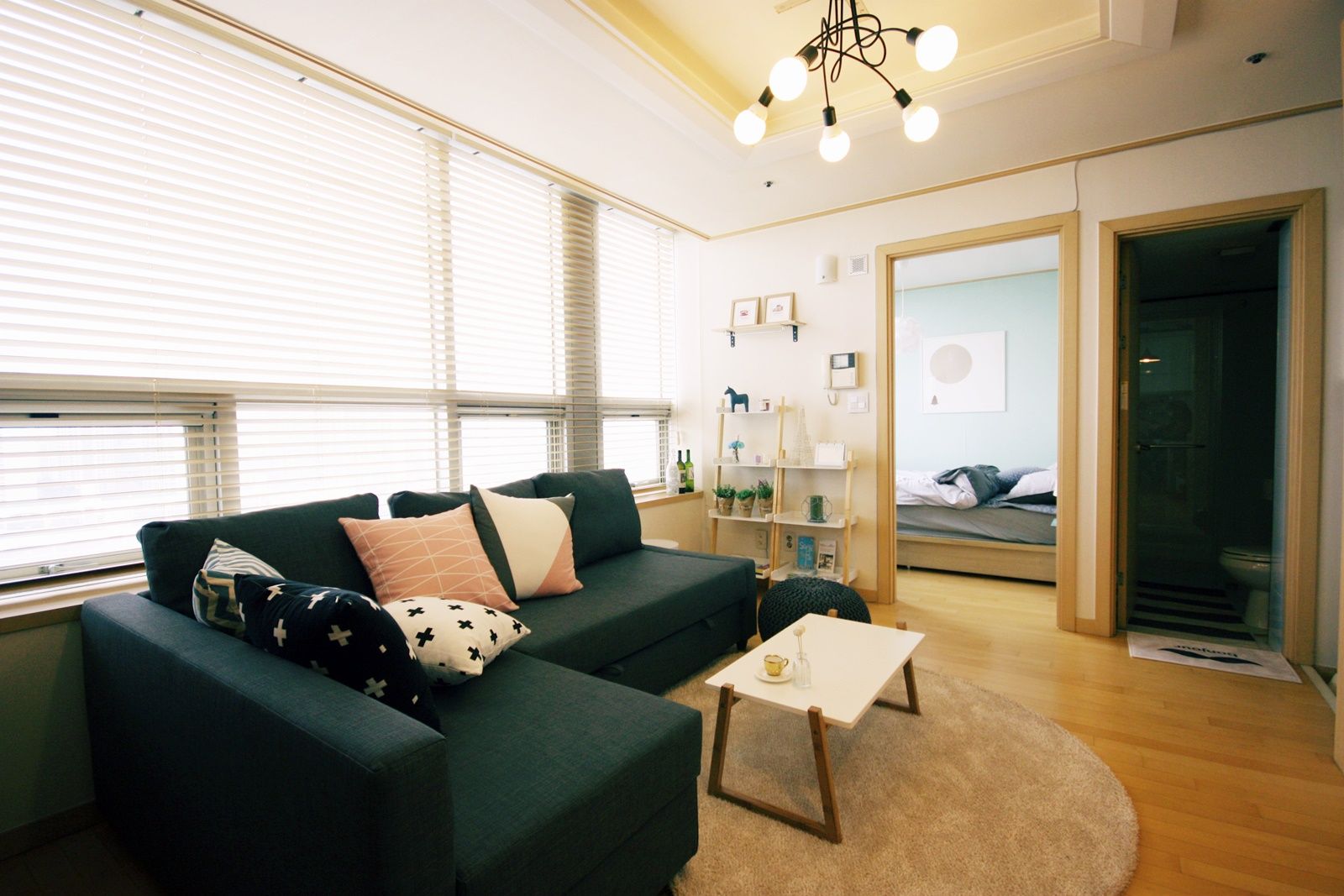 내츄럴한 12평 오피스텔 홈스타일링, homelatte homelatte Scandinavian style living room