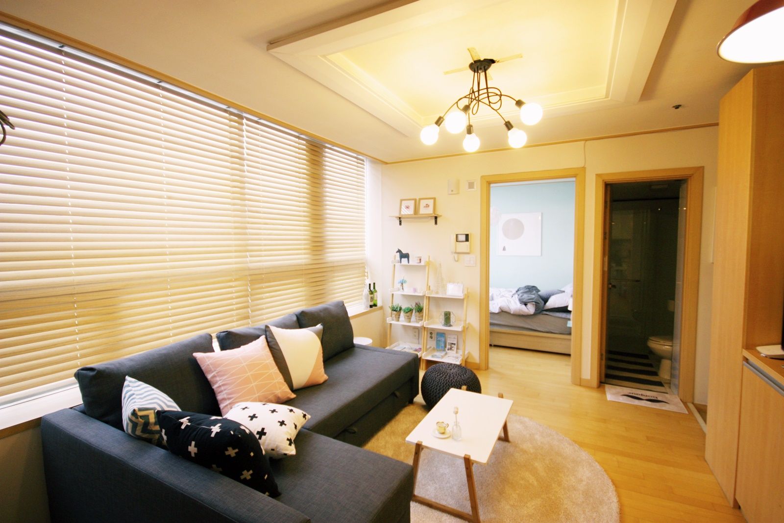 내츄럴한 12평 오피스텔 홈스타일링, homelatte homelatte Living room